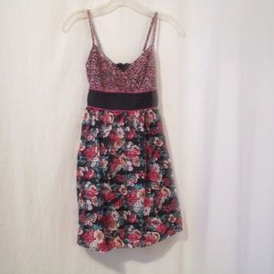 Xhilaration Black Floral Sundress XS